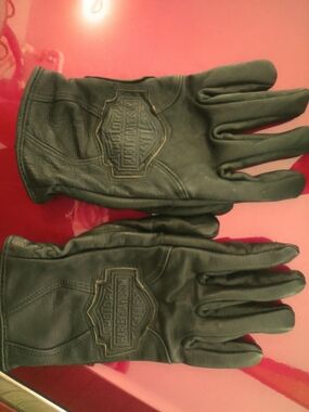 Harley-Davidson Black Embossed Shield Leather Panel